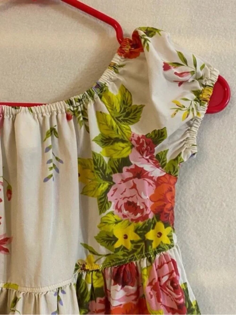 Matilda Jane DeDe + Fiona cream floral lace trim peasant top - Picture 3 of 6
